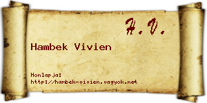 Hambek Vivien névjegykártya